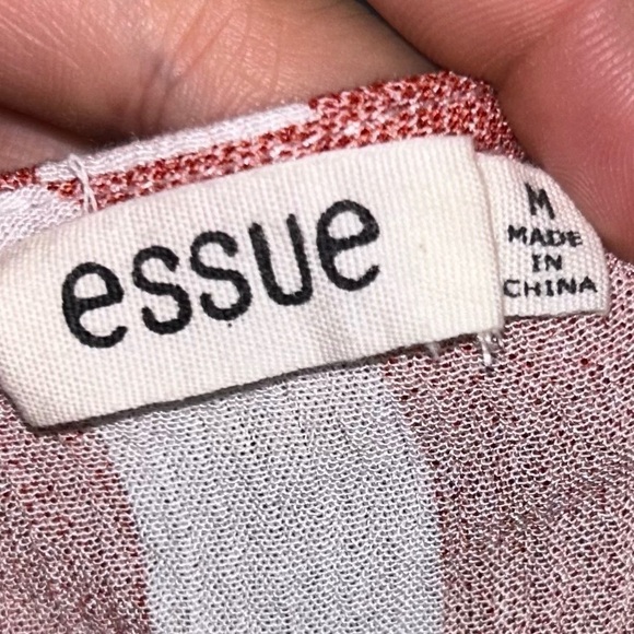 Essue Romper Wrap Front Stripes Quarter Flare Sleeves Tie Belted Waist Keyhole - Picture 6 of 13